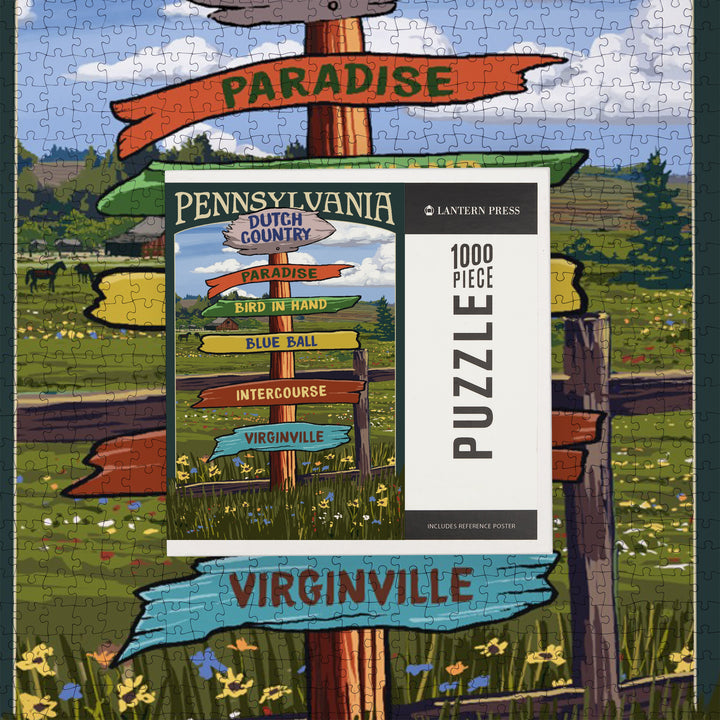 Lancaster County, Pennsylvania, Destination Signpost, Jigsaw Puzzle