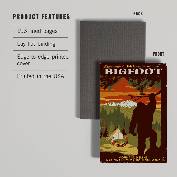 Lined 6x9 Journal, Mount St. Helens, Washington, Home of Bigfoot, Lay Flat, 193 Pages, FSC paper