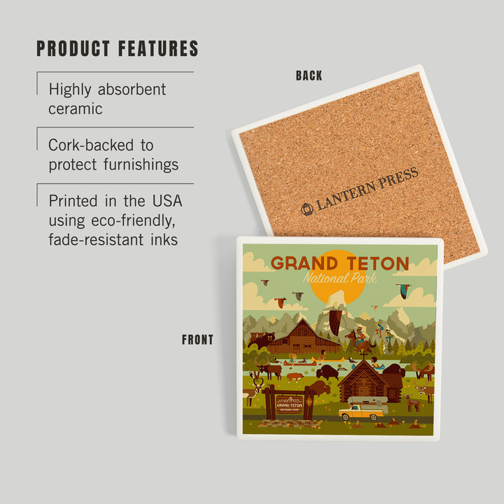 Grand Teton National Park, Wyoming, Geometric National Park Series, Coasters