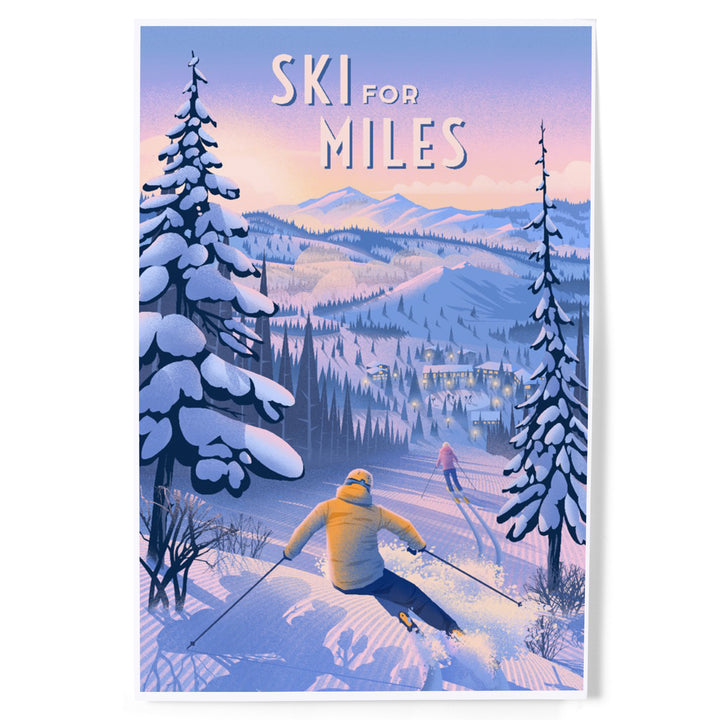Ski for Miles, Skiing, Art & Giclee Prints