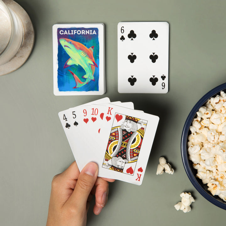 Playing Cards, California, Vivid, Blacktip Shark, 52 Card Deck with Jokers in Box, Unique Art
