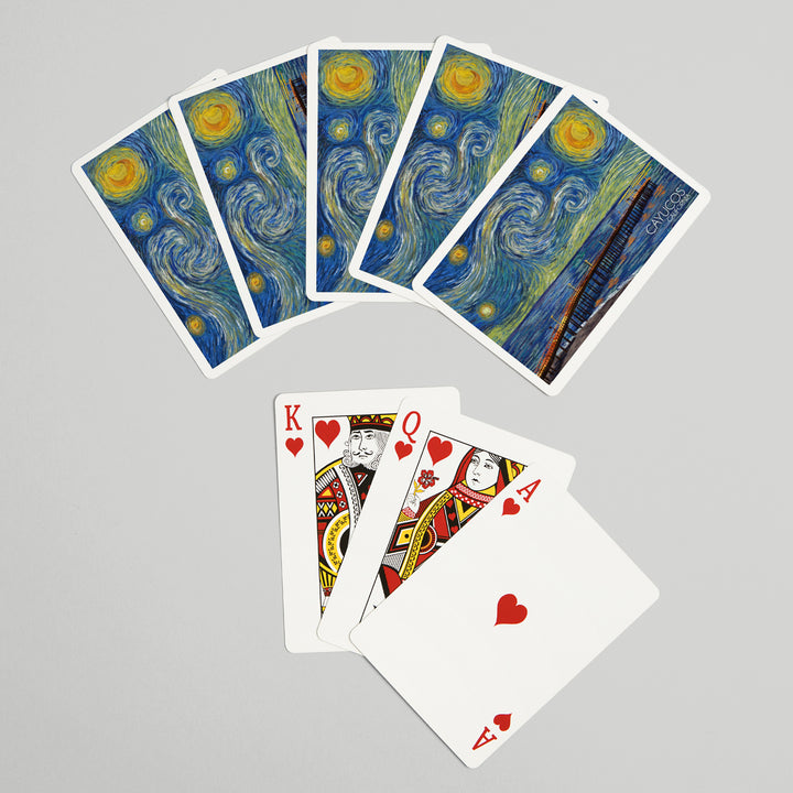 Playing Cards, Cayucos, California, Pier, Starry Night, 52 Card Deck with Jokers in Box, Unique Art
