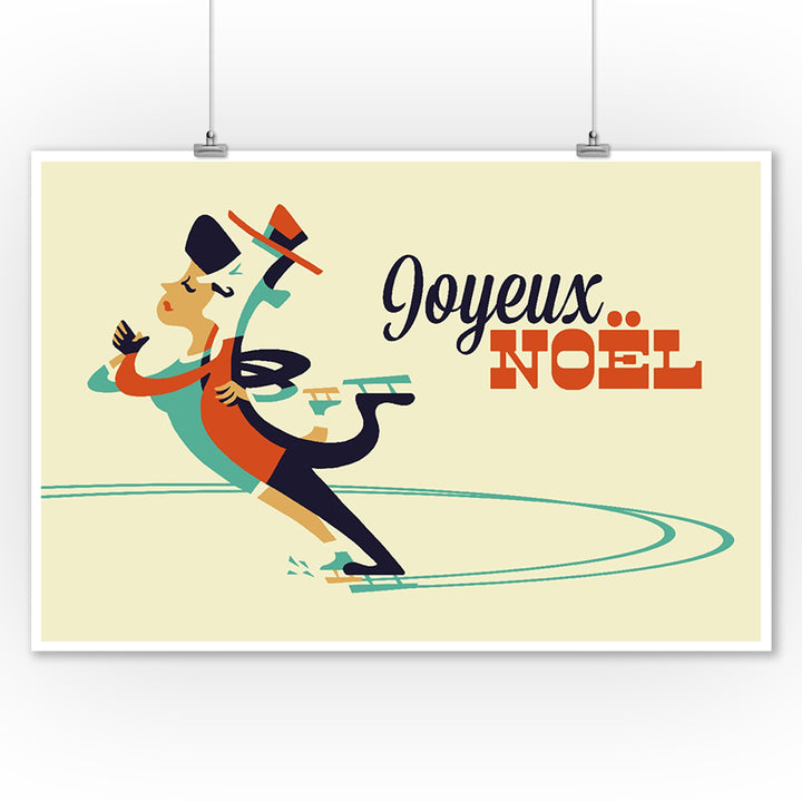 Ice Skaters, Retro Christmas, Art & Giclee Prints - Lantern Press