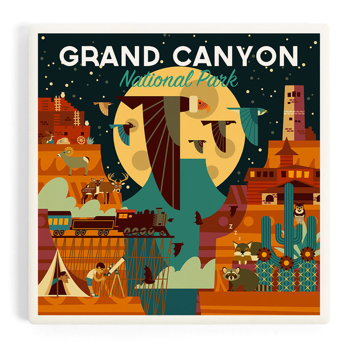 Grand Canyon National Park, Arizona, Geometric National Park Series (night), Coasters