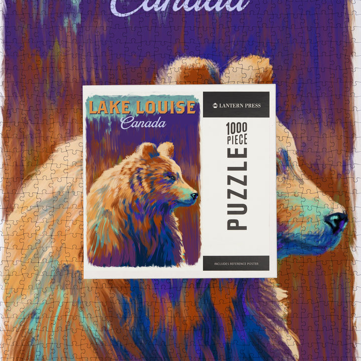 Lake Louise, Canada, Grizzly Bear, Vivid, Jigsaw Puzzle