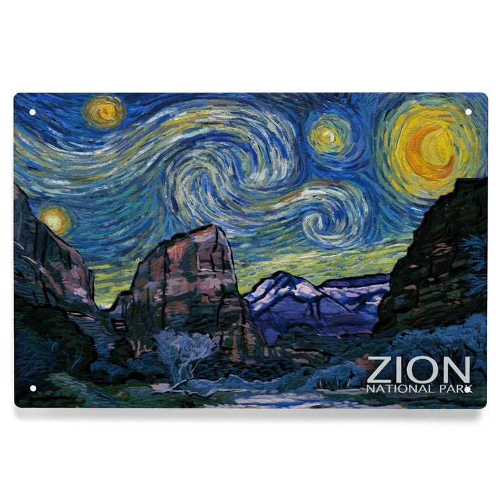Zion National Park, Utah, Starry Night National Park Series, Metal Signs