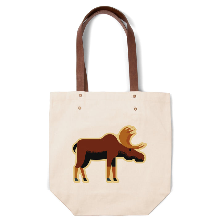 Moose Profile, Geometric, Contour, Lantern Press Artwork, Accessory Go Bag
