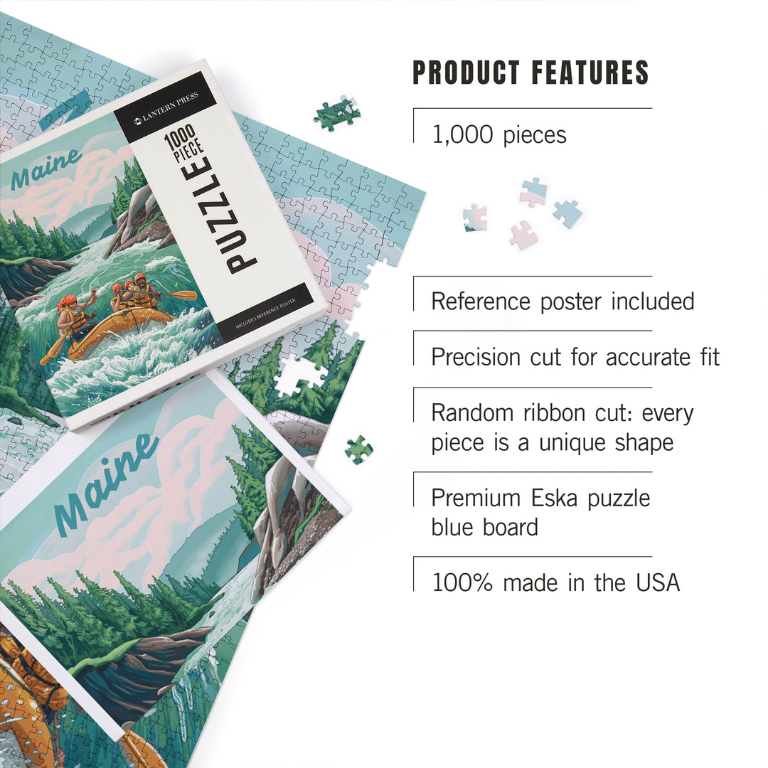 Maine, Seek Adventure, River Rafting, 1000 Piece Jigsaw Puzzle