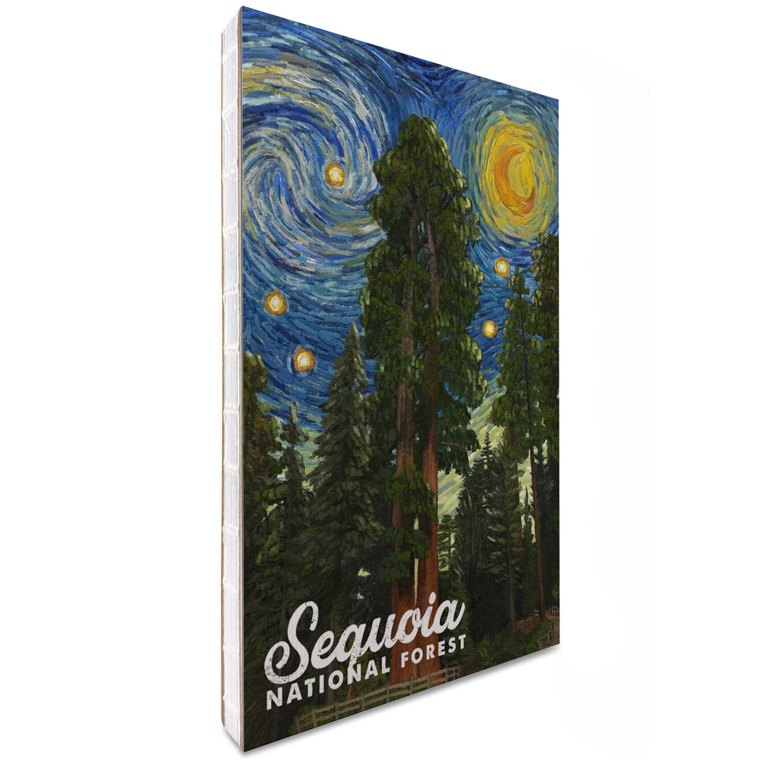 Lined 6x9 Journal, Sequoia National Forest, California, Starry Night National Park Series, Lay Flat, 193 Pages, FSC paper