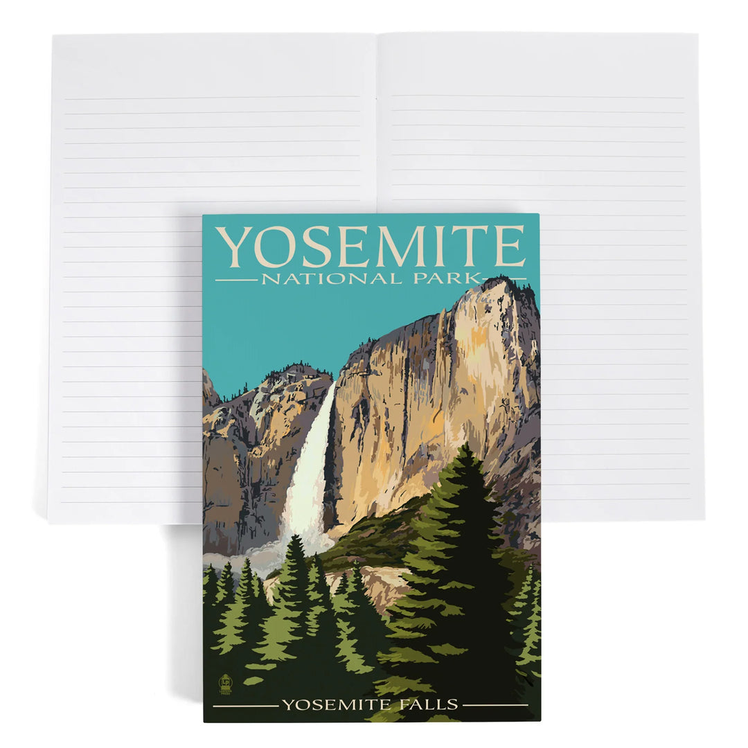 Lined 6x9 Journal, Yosemite National Park, California, Yosemite Falls, Lay Flat, 193 Pages, FSC paper