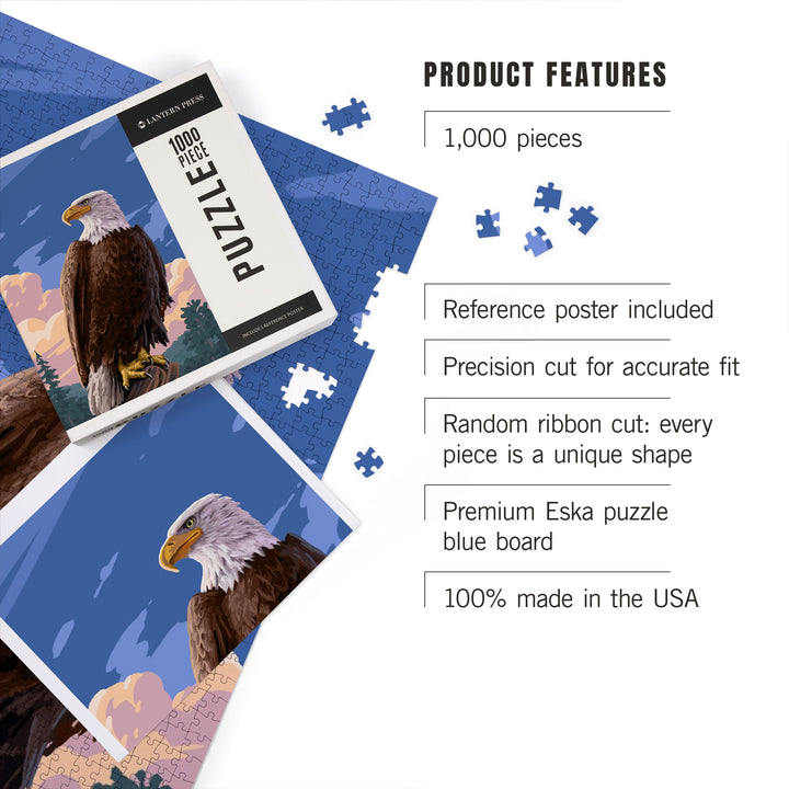 Painterly, Bald Eagle, 1000 Piece Jigsaw Puzzle