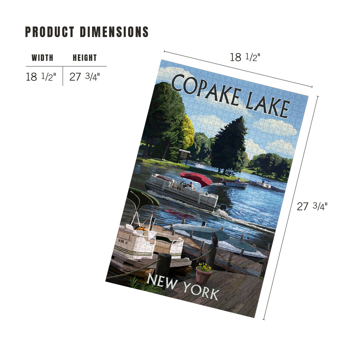 Copake Lake, New York, Painterly, Boats on the Marina, Jigsaw Puzzle