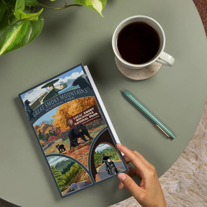 Lined 6x9 Journal, Great Smoky Mountains National Park, Tennessee, Montage, Lay Flat, 193 Pages, FSC paper