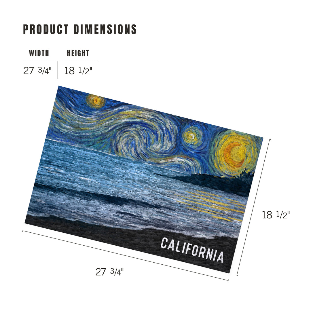 California, Starry Night, Ocean, 1000 Piece Jigsaw Puzzle