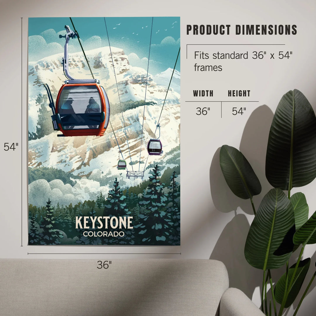Keystone, Colorado, Lithograph, Gondola, Art & Giclee Prints