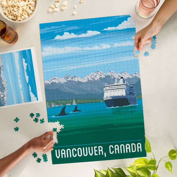 Vancouver, British Columbia, Canada, Cruise, Painterly, 1000 Piece Jigsaw Puzzle