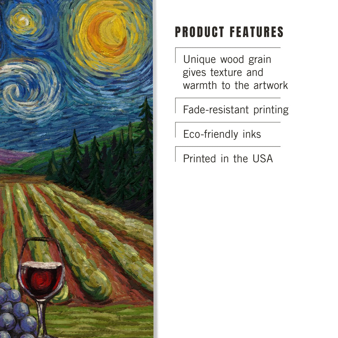 Vineyard, Starry Night, Wood Sign and Postcards