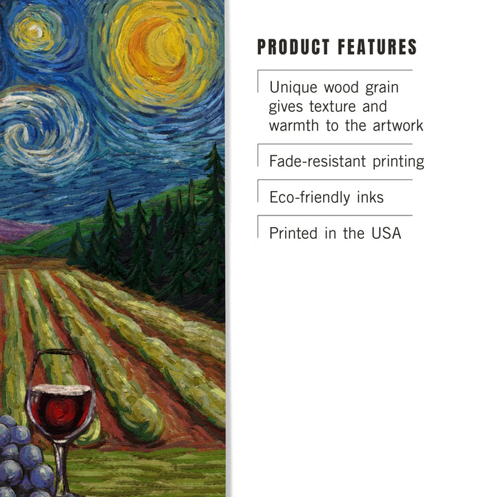 Vineyard, Starry Night, Wood Sign and Postcards
