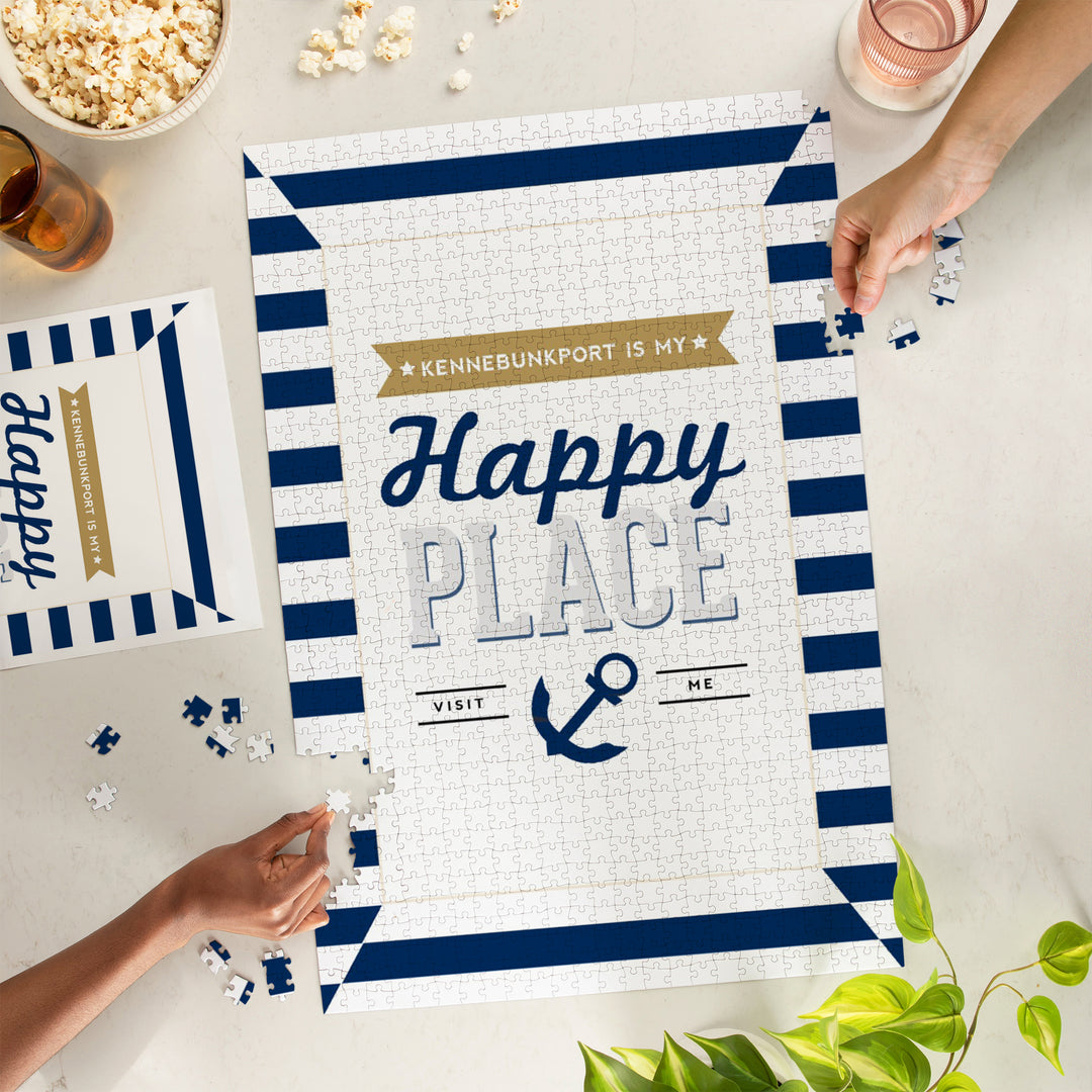 Kennebunkport, Maine, Kennebunkport Is My Happy Place, 1000 Piece Jigsaw Puzzle