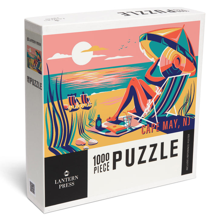 Cape May, New Jersey, Beach Bliss Collection, Woman at the Beach, Jigsaw Puzzle
