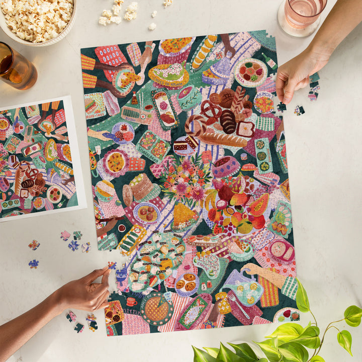 Global Table, Food of the World, 1000 Piece Jigsaw Puzzle