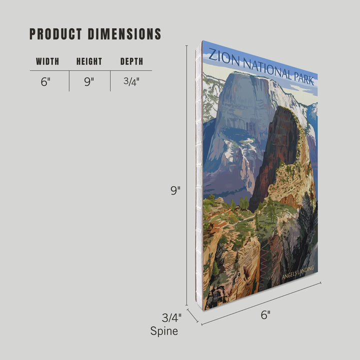 Lined 6x9 Journal, Zion National Park, Utah, Angels Landing, Lay Flat, 193 Pages, FSC paper