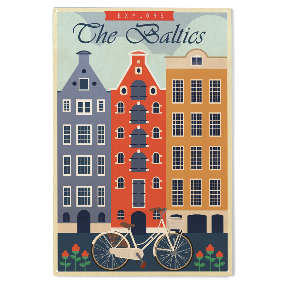 The Baltics, Bike, Wood Sign and Postcards