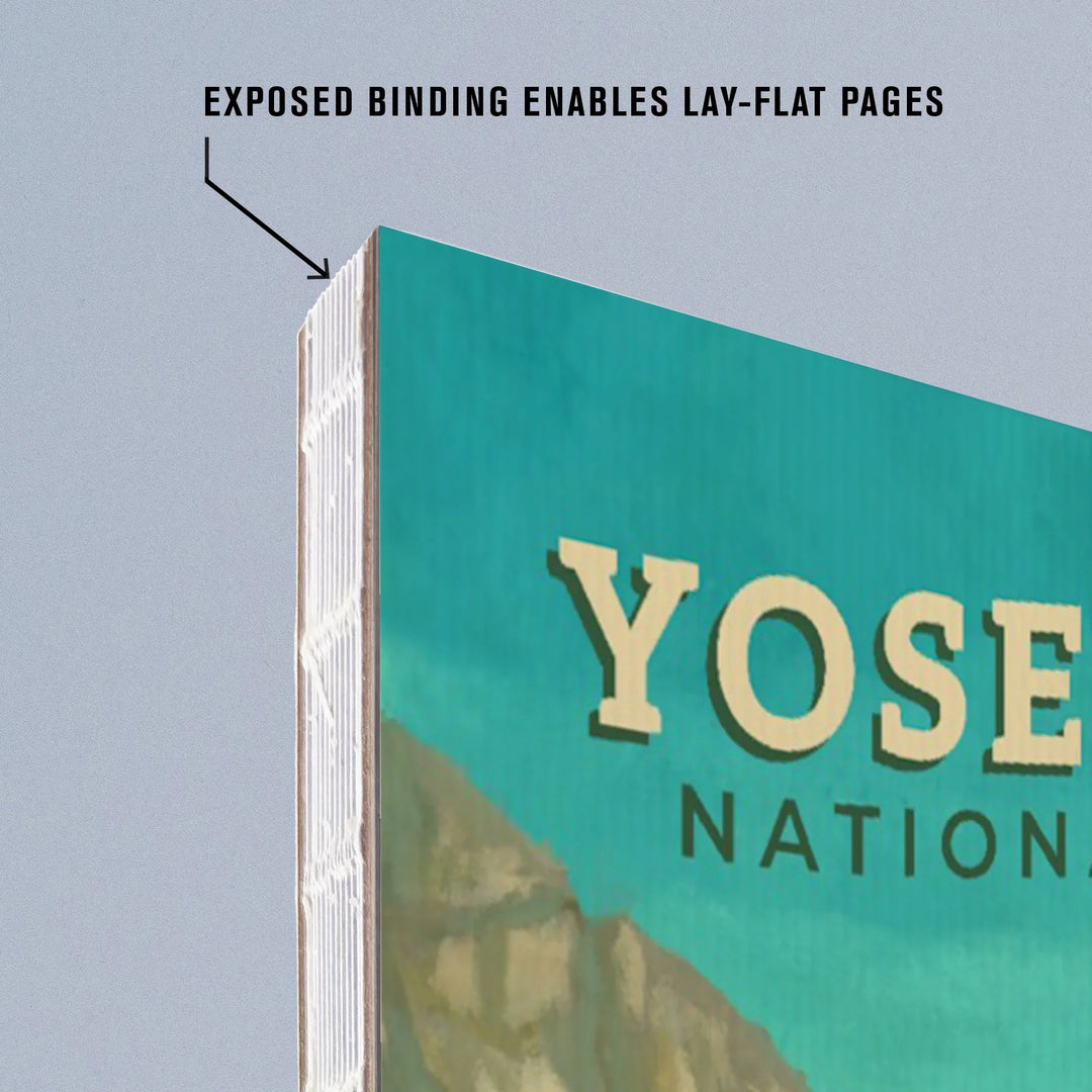 Lined 6x9 Journal, Yosemite National Park, California, Yosemite Falls, Oil Painting, Lay Flat, 193 Pages, FSC paper
