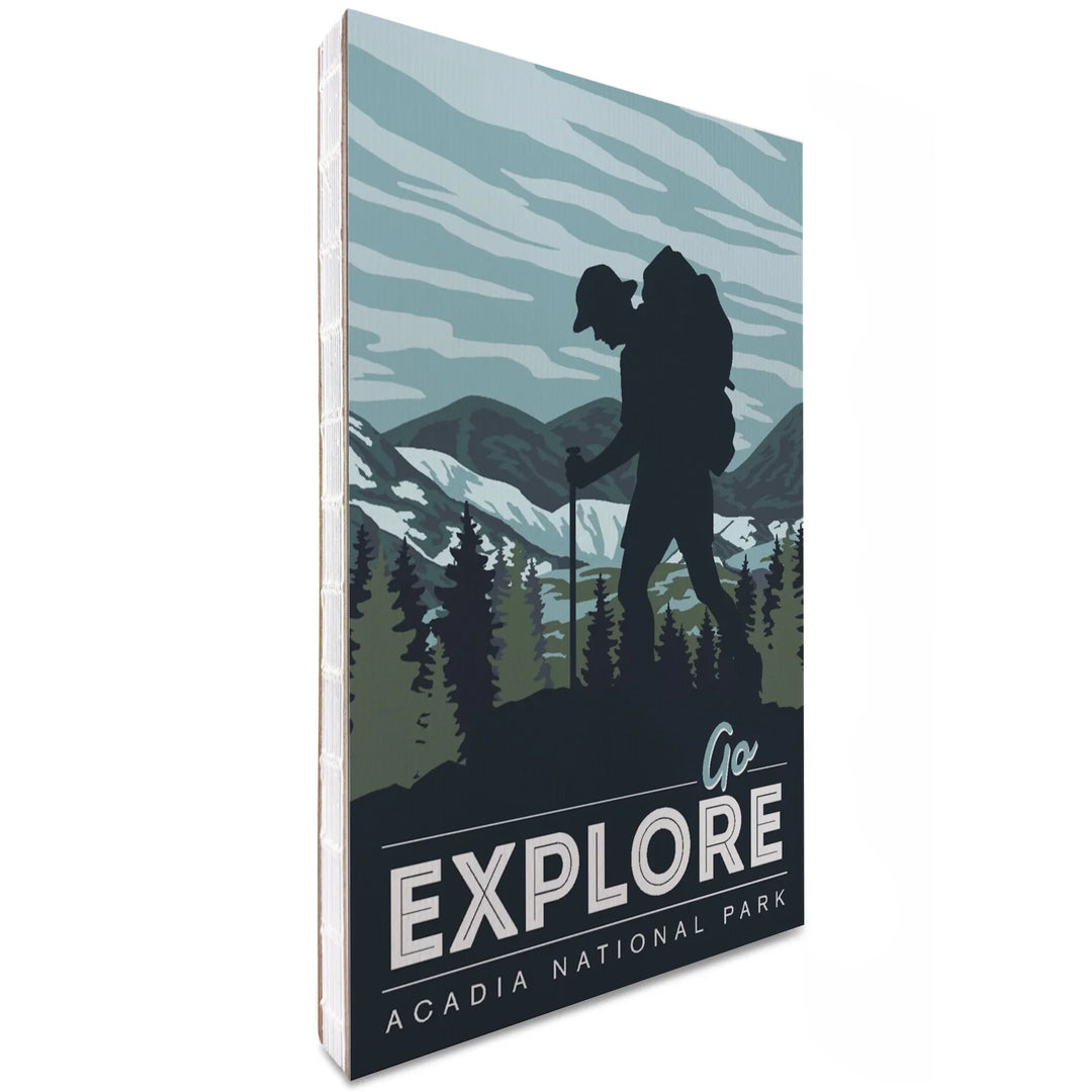 Lined 6x9 Journal, Acadia National Park, Maine, Go Explore, Backpacker, Lay Flat, 193 Pages, FSC paper