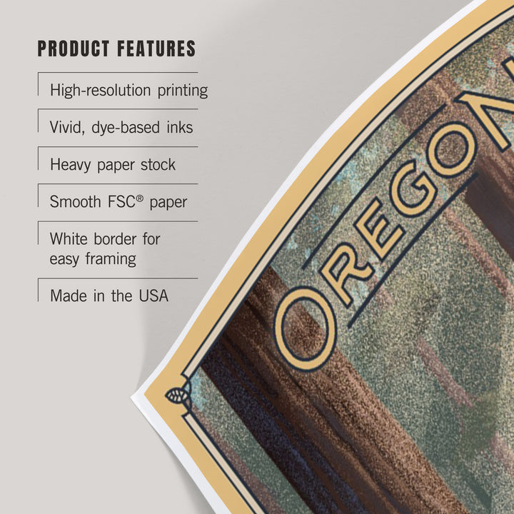 Oregon, Deer in Forest, Lithograph, Art & Giclee Prints