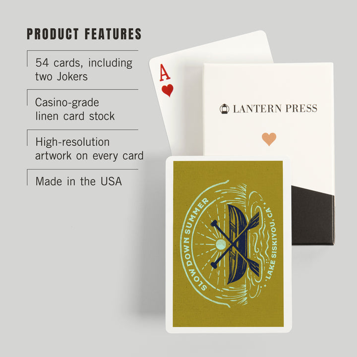 Playing Cards, Lake Siskiyou, California, Lake Life Series, Slow Down Summer, 52 Card Deck with Jokers in Box, Unique Art