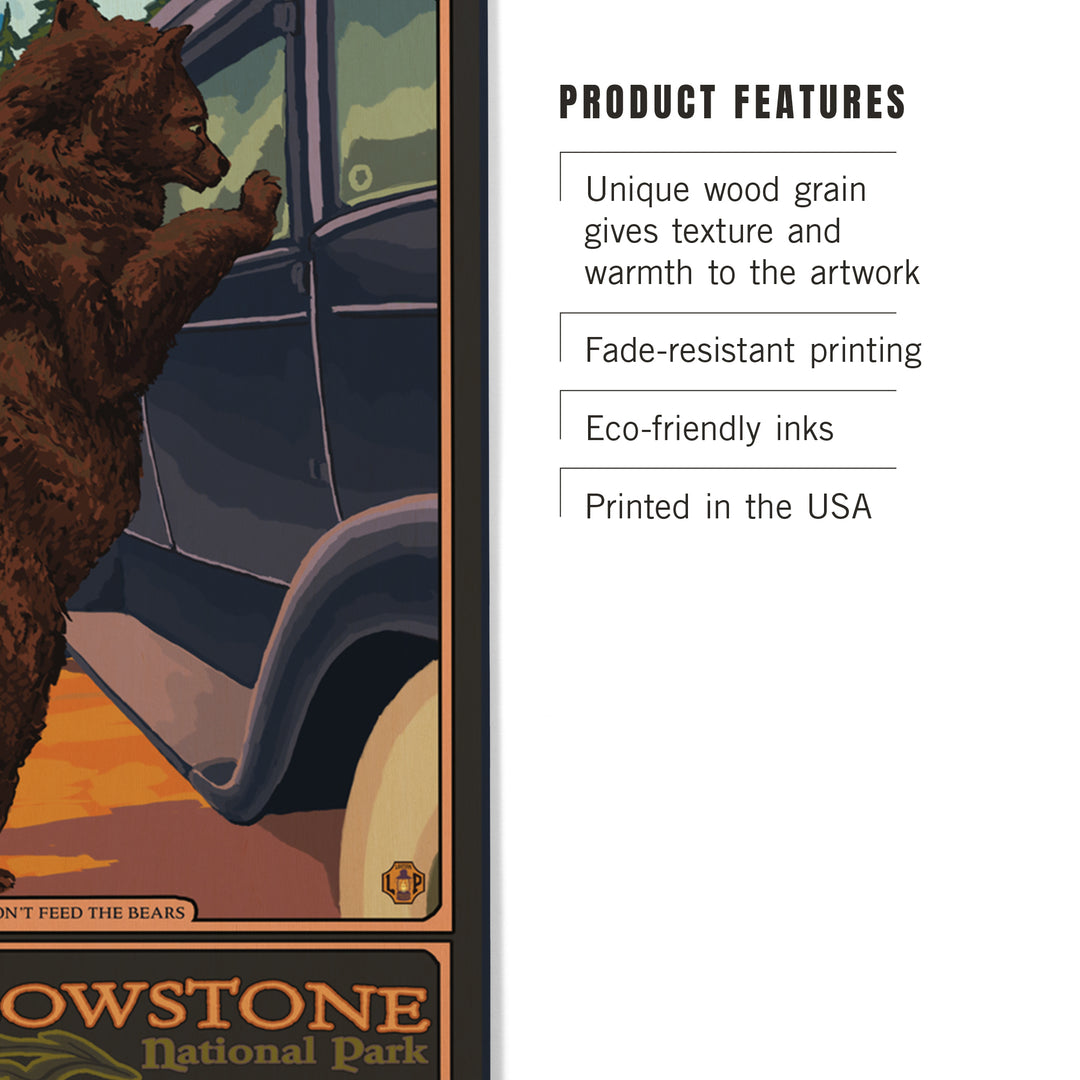 Yellowstone National Park, Wyoming, Don't Feed The Bears, Wood Sign and Postcards