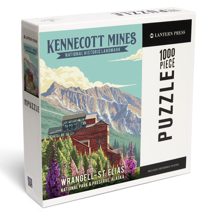 Wrangell-St Elias National Park and Preserve, Alaska, Kennecott Mines, Painterly, 1000 Piece Jigsaw Puzzle