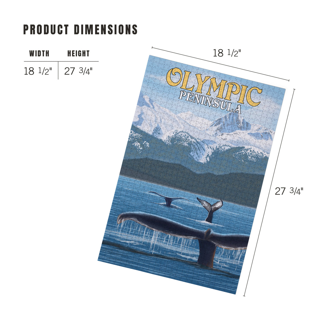 Olympic Peninsula, Washington, Painterly, Humpback Whale Family, Jigsaw Puzzle