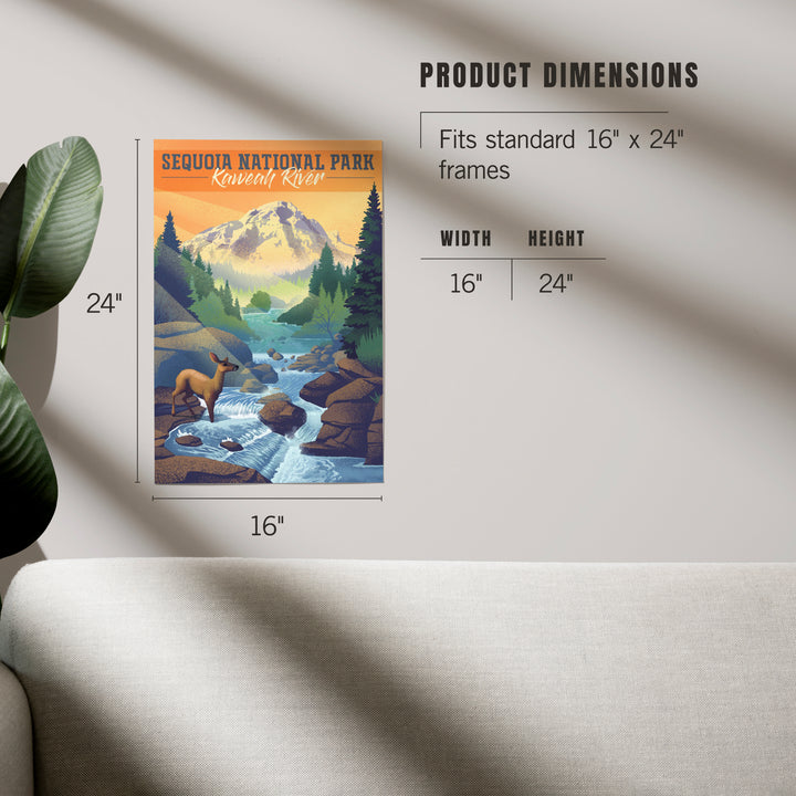 Sequoia National Park, California, Kaweah River, Lithograph, Art & Giclee Prints