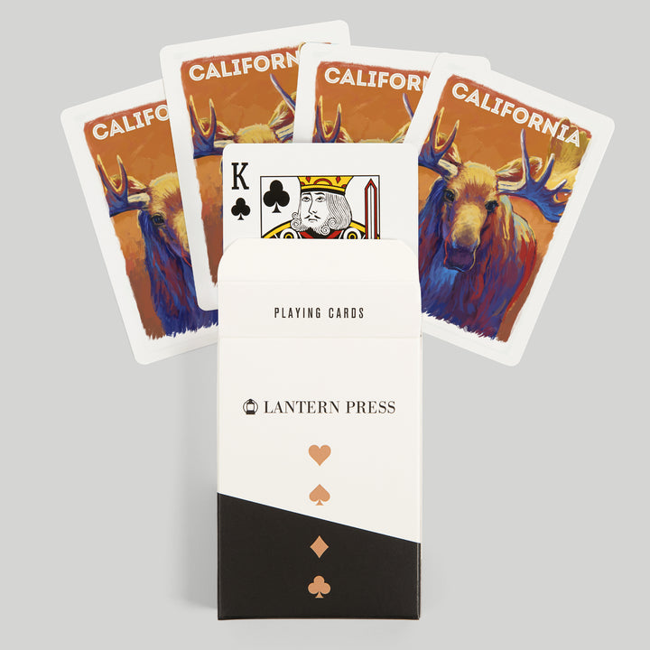 Playing Cards, California, Vivid, Moose, 52 Card Deck with Jokers in Box, Unique Art