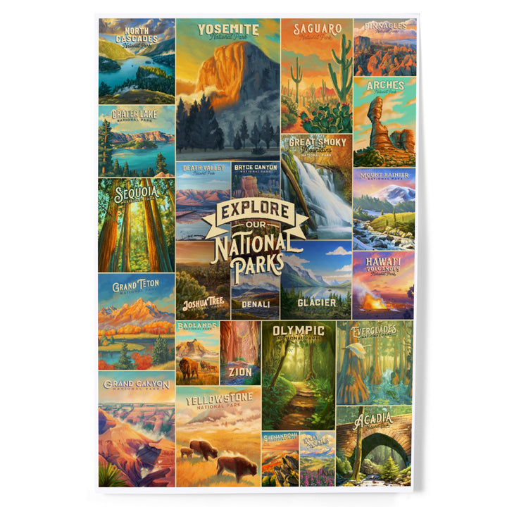 Oil Painting National Park Series, Collage, Explore our National Parks, Art & Giclee Prints