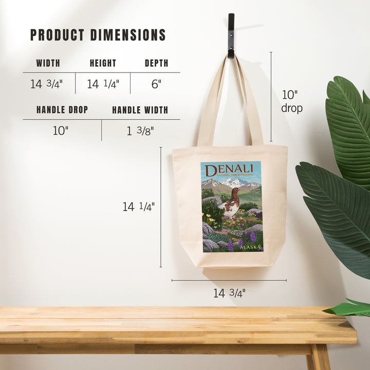 Denali National Park and Preserve, Alaska, Ptarmigan, Tote Bag