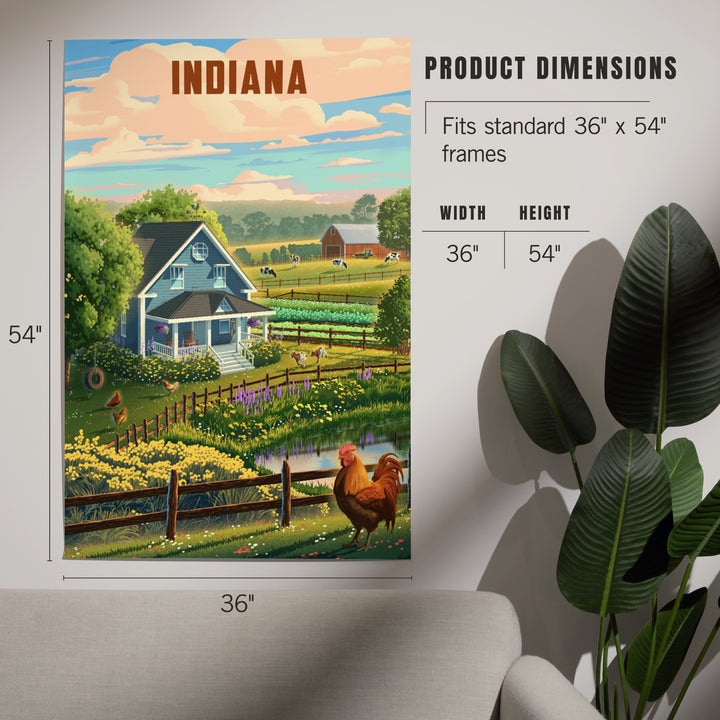Indiana, Lithograph, Farm Life, Art & Giclee Prints