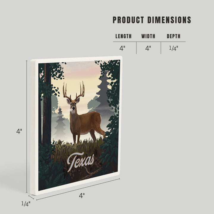 Texas, Painterly, Deer and Sunrise, Coasters