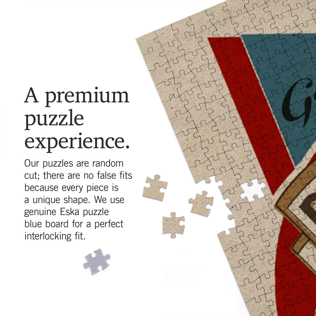 Golden, Colorado, Retro Beer Ad, Golden Retriever, Jigsaw Puzzle