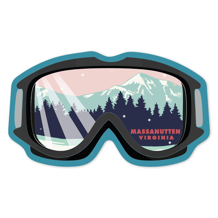 Massanutten, Virginia, Ski Goggles, Contour, Vinyl Sticker