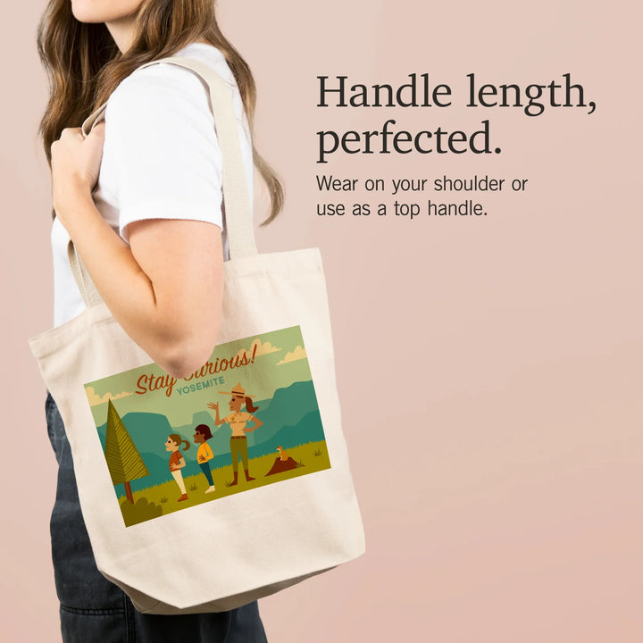 Yosemite National Park, California, Stay Curious, Ranger Scene, Geometric, Tote Bag
