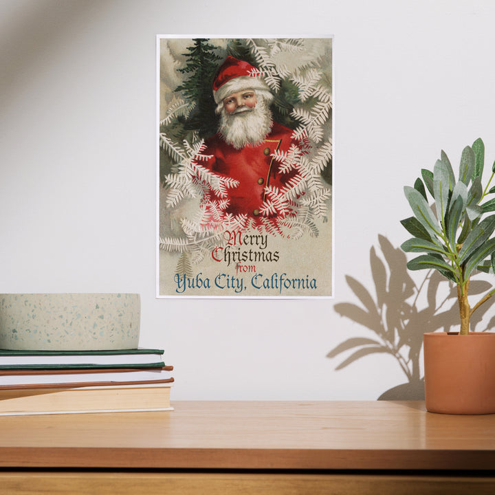 Yuba City, California, Merry Christmas from Santa, Vintage, Artwork, Art & Giclee Prints