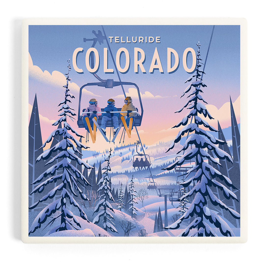 Telluride, Colorado, Ski / Snow / Winter Series, Chill on the Uphill, Ski Lift, Coasters