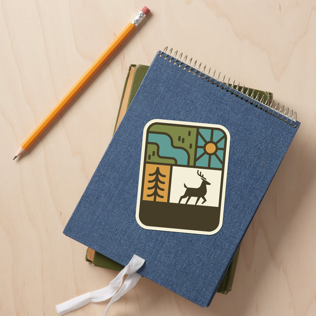Simple Vector, Whitetail Deer, Vinyl Sticker
