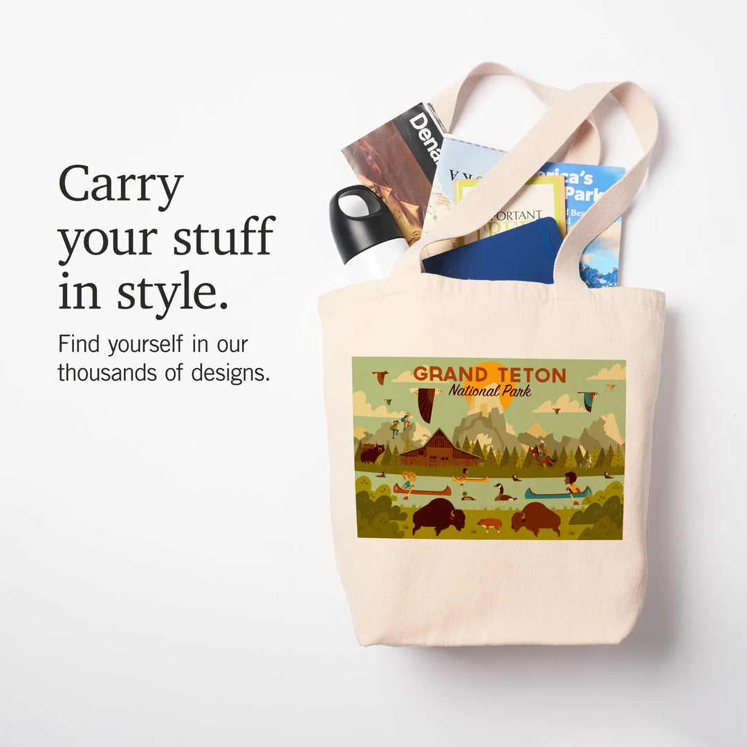Grand Teton National Park, Wyoming, Geometric Experience Collection, Tote Bag