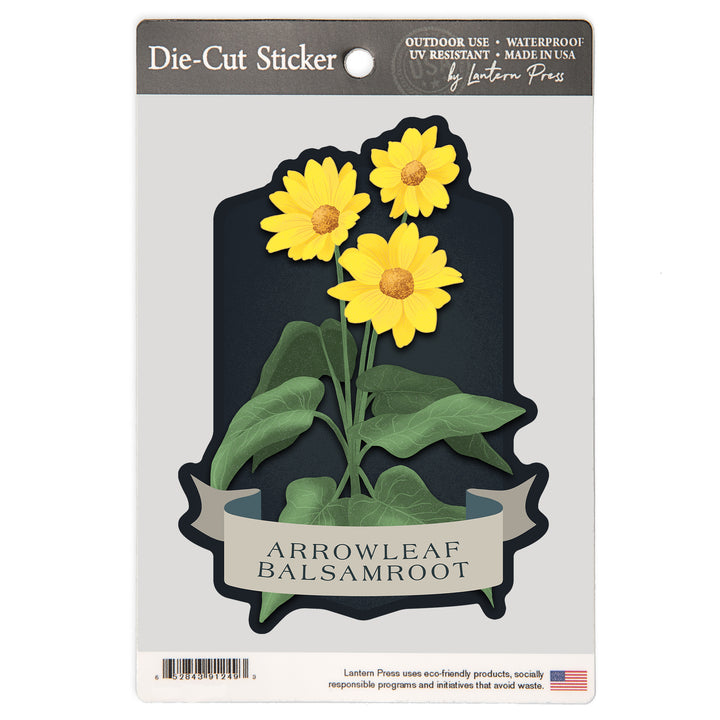 Vintage Flora Noir, Arrowleaf Balsamroot, Vinyl Sticker