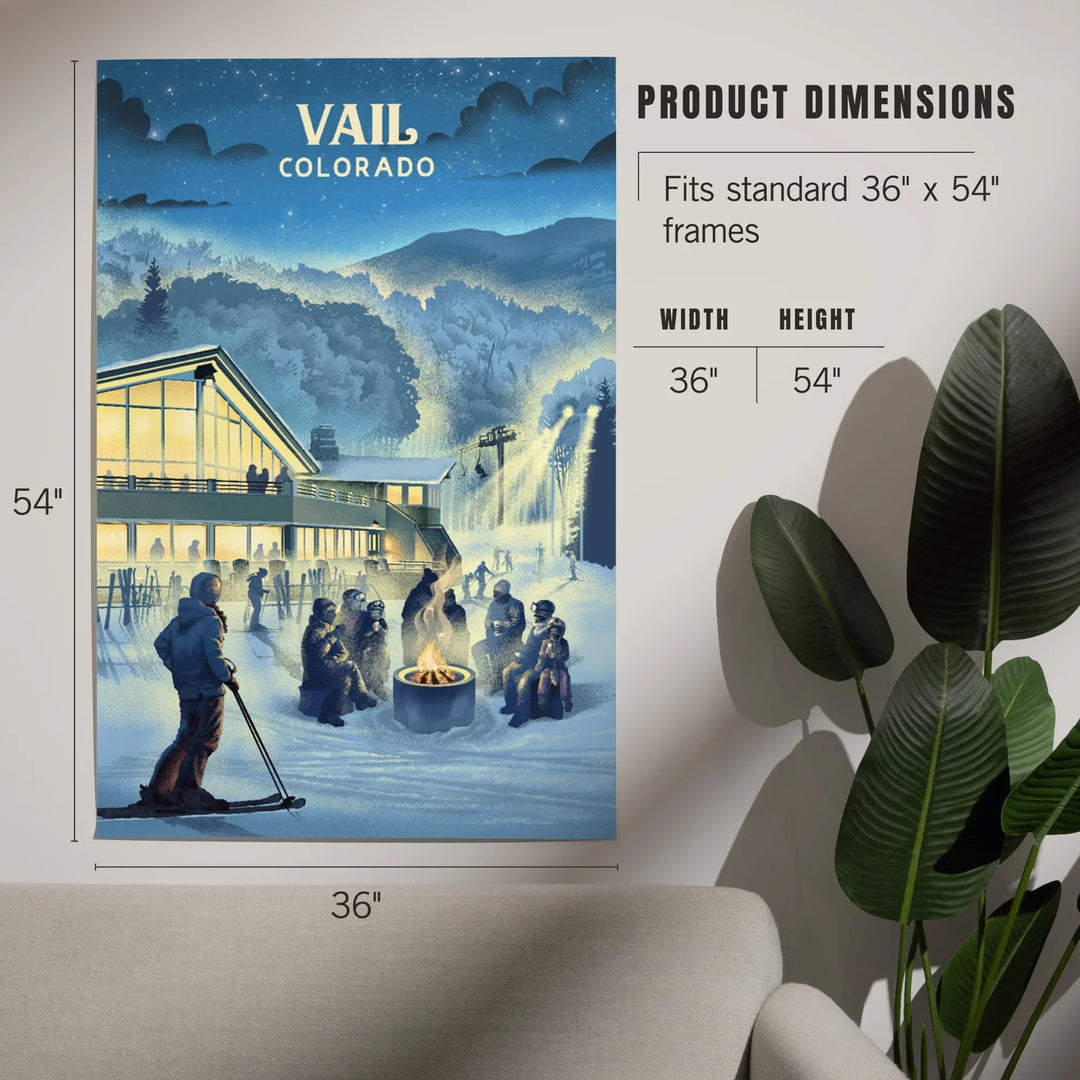 Vail, Colorado, Lithograph, Snow Lodge, Art & Giclee Prints