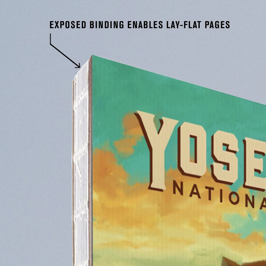 Lined 6x9 Journal, Yosemite National Park, California, Half Dome, Oil Painting, Lay Flat, 193 Pages, FSC paper